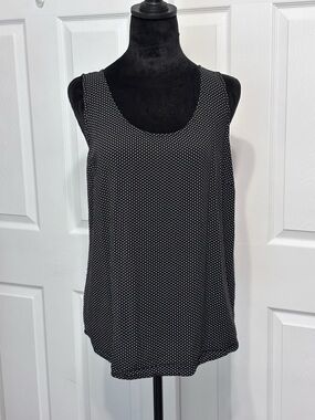 J. Jill Sleeveless Black White Polka Dot Blouse Women’s Tank Top Size Medium